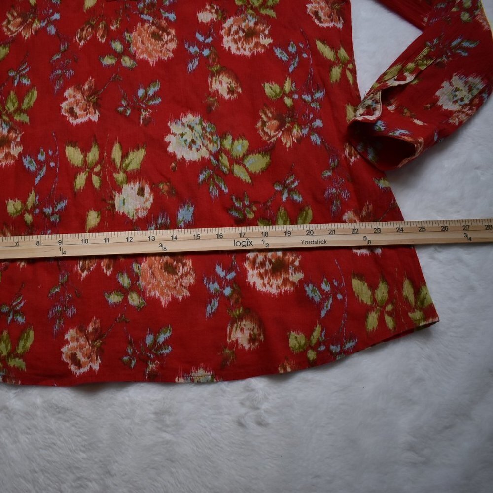 Pendleton Floral Blouse Sz XL 100% Cotton Peasant Cottagecore Whimsygoth - Picture 13 of 15